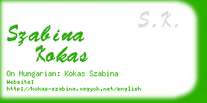 szabina kokas business card